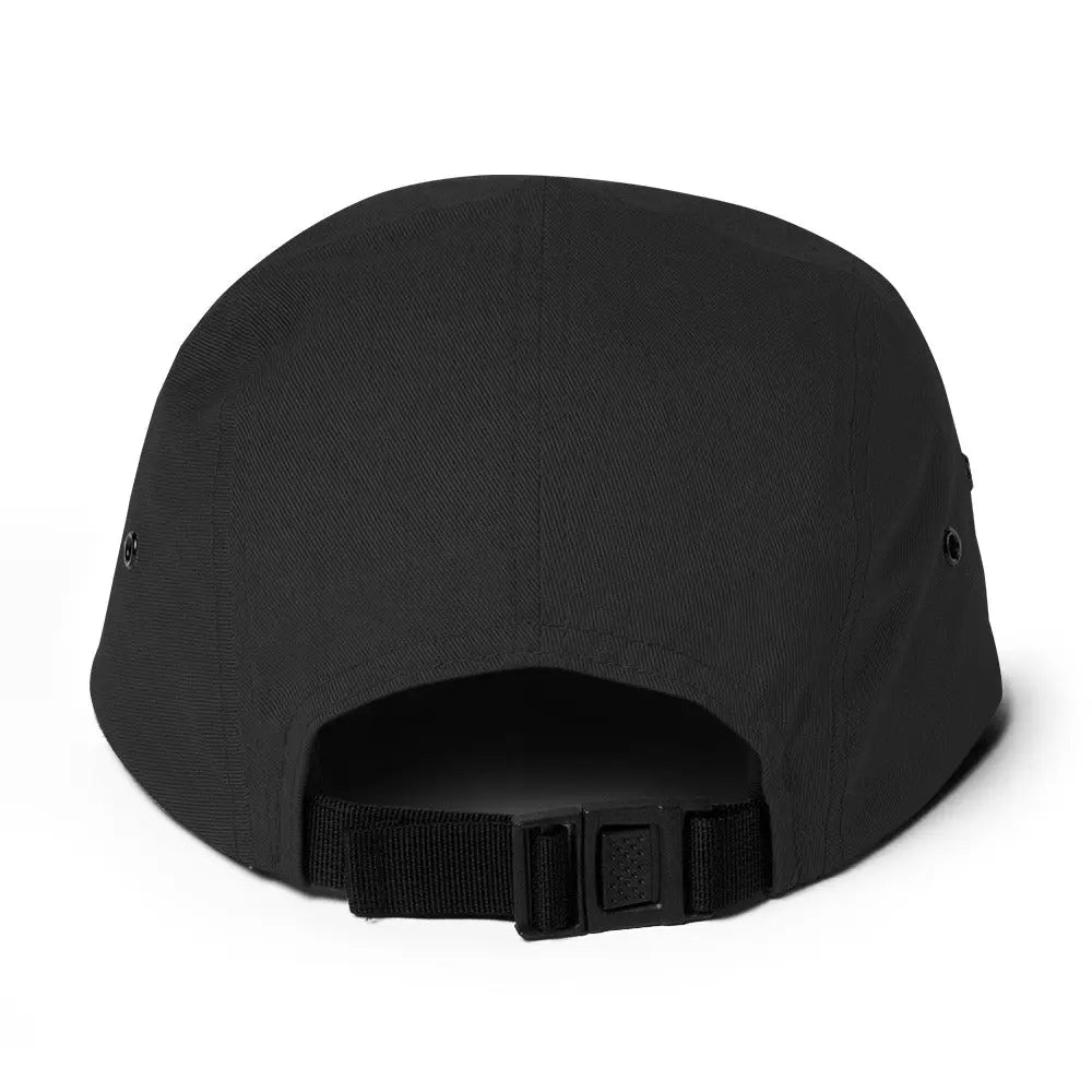 TRADE Five Panel Cap in black, back view