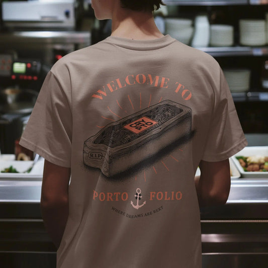 Welcome to Porto Back Print - Pebble - design artwork by Coinerstore