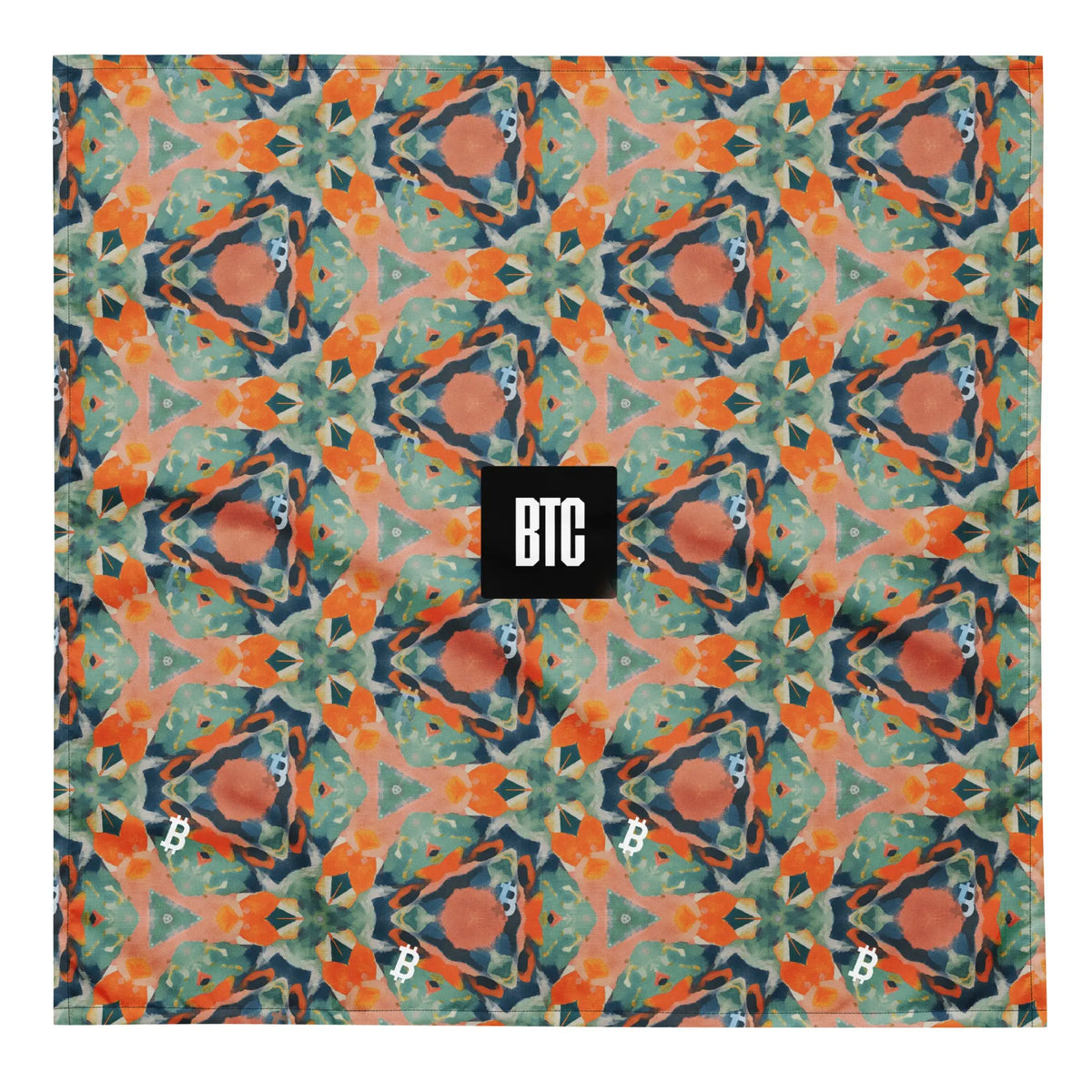 Iconic BTC Bandana in white, front view (4)
