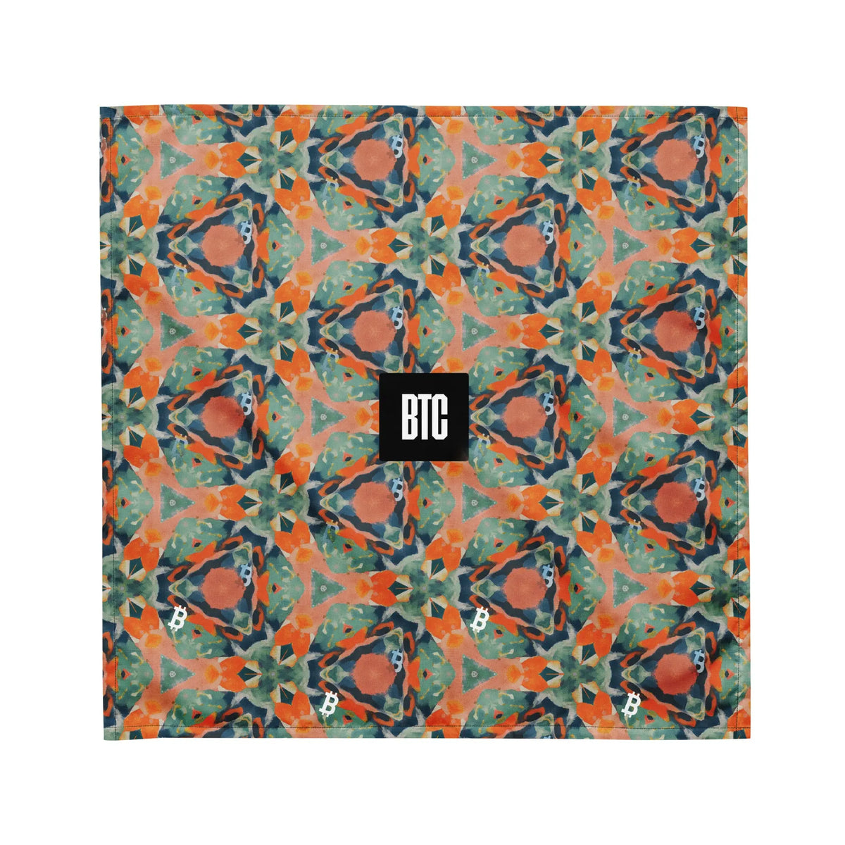 Iconic BTC Bandana in white, front view (3)
