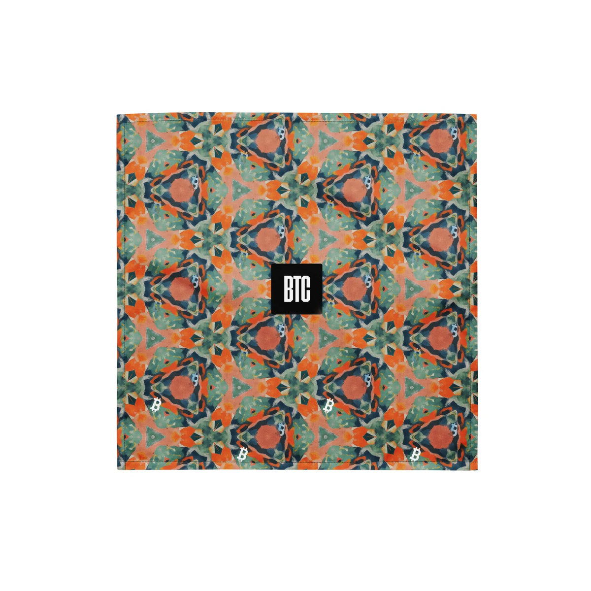 Iconic BTC Bandana in white, front view (2)