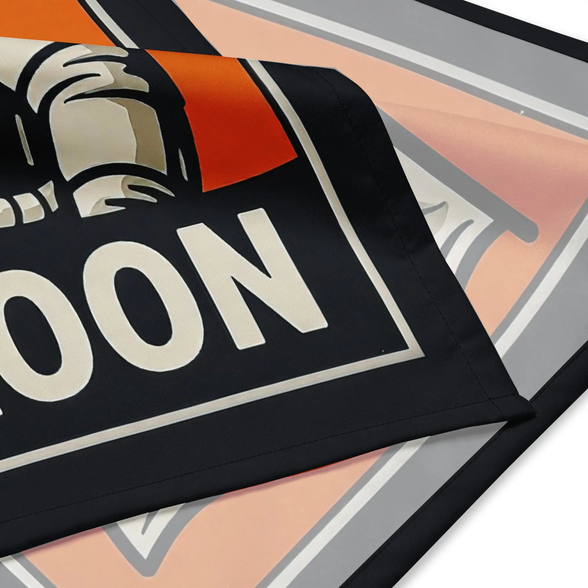 Bitcoin to the moon Bandana in white, fabric and stitching detail