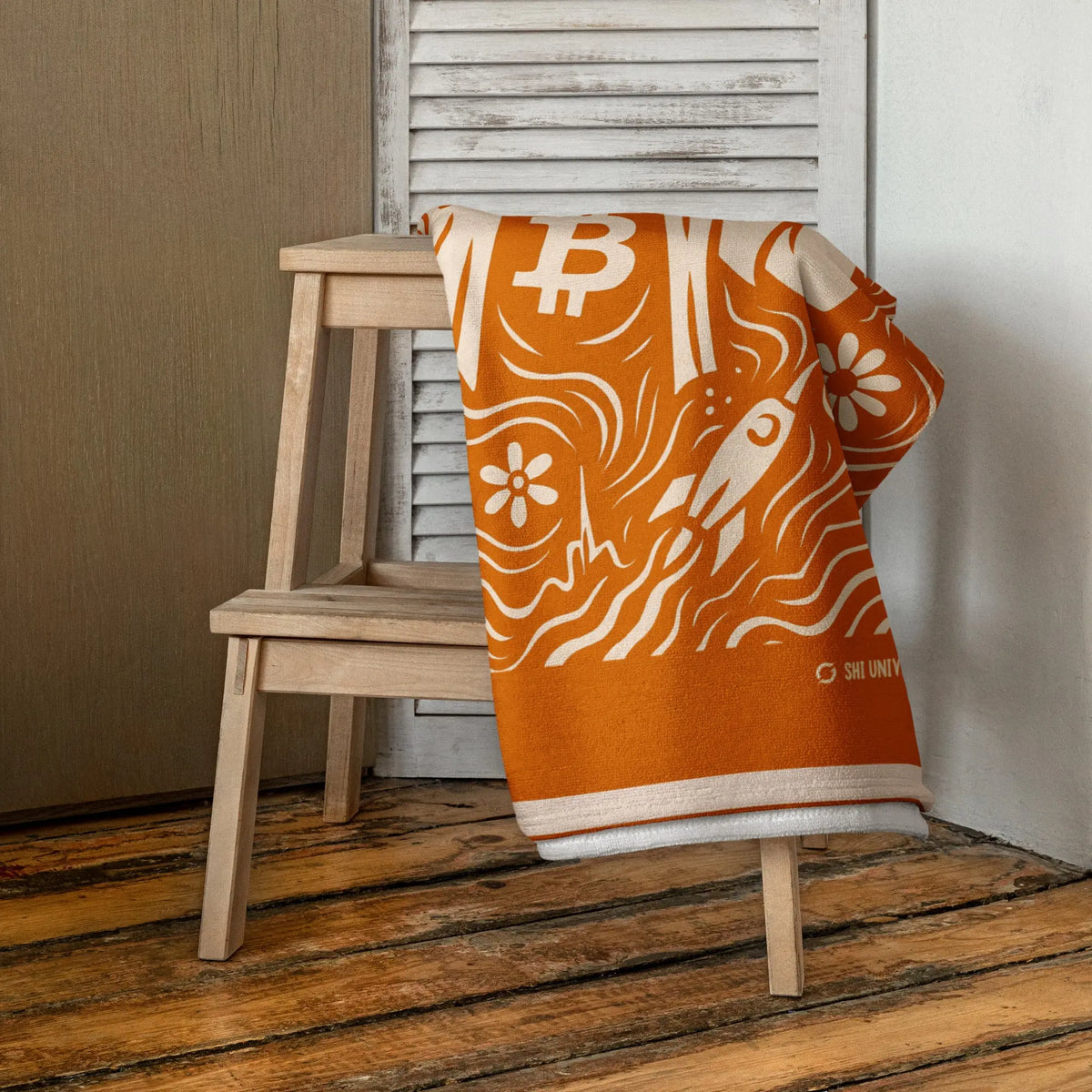 Alltime High Towel - white beach towel, front view