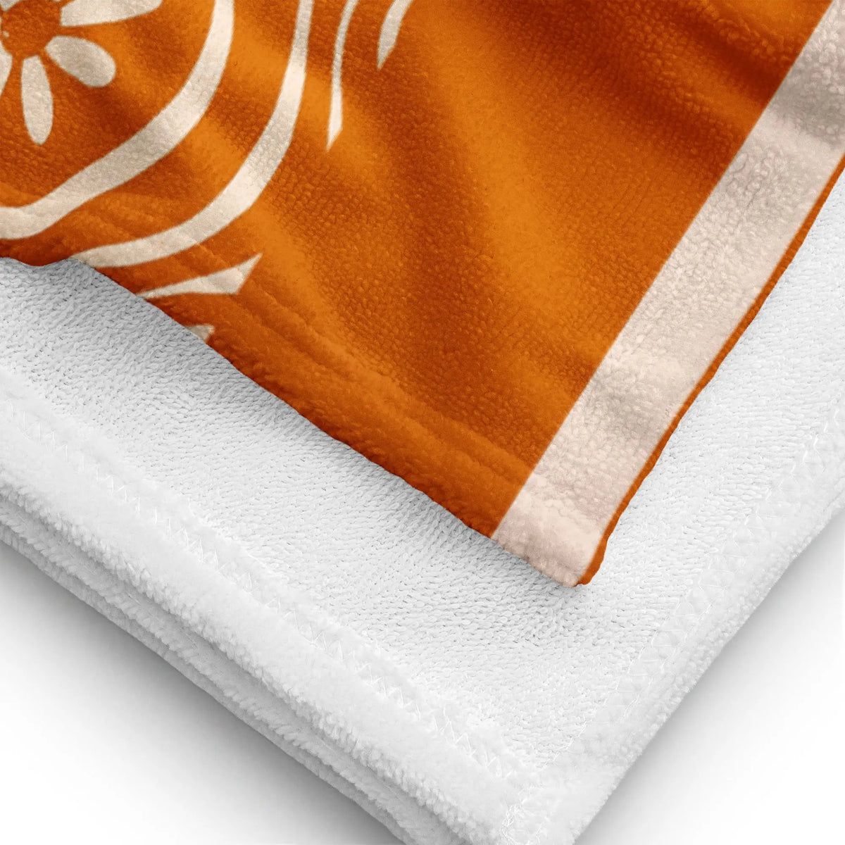 Alltime High Towel - white beach towel, fabric and stitching detail
