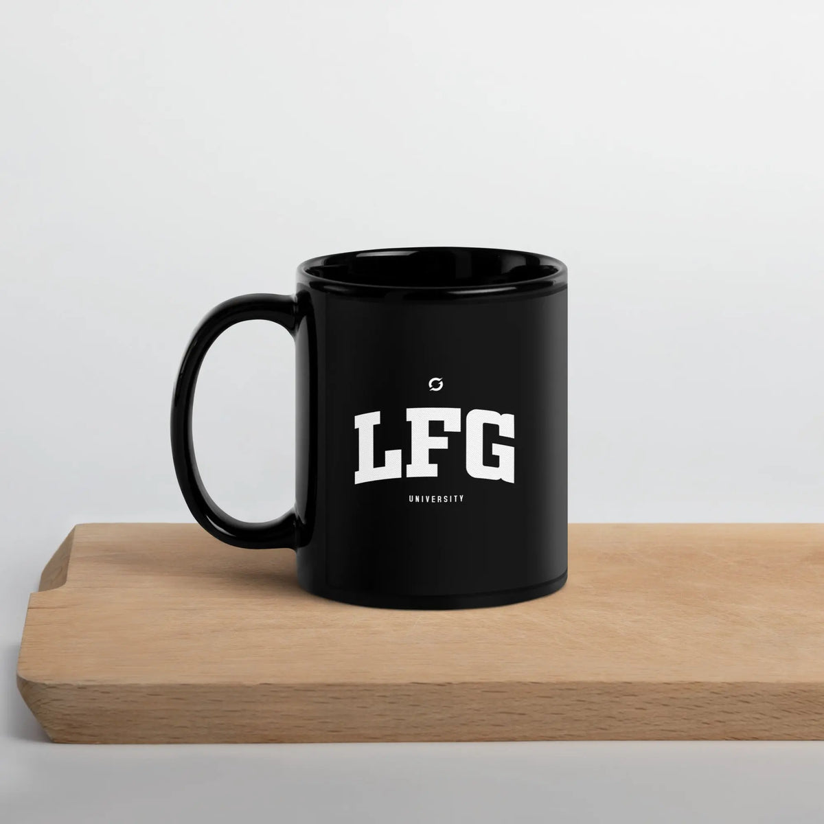 LFG Cup - black glossy mug, handle on the left