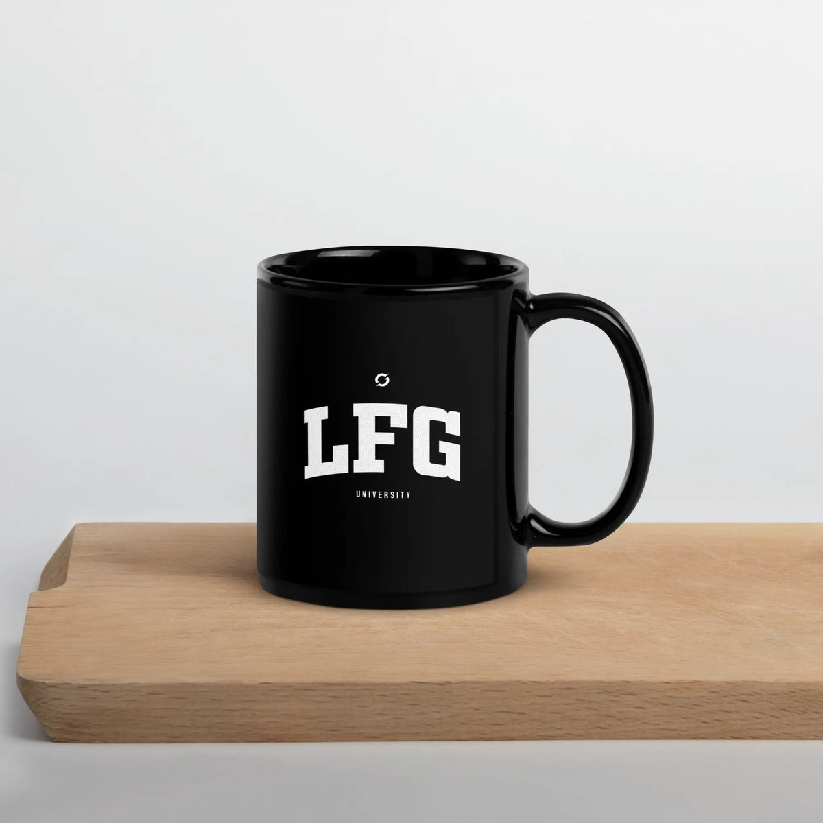 LFG Cup - black glossy mug, handle on the right