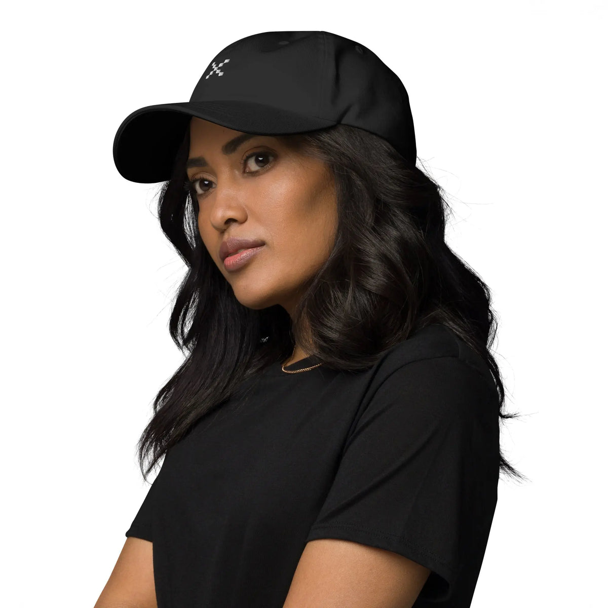 X Dad Cap in black, left side