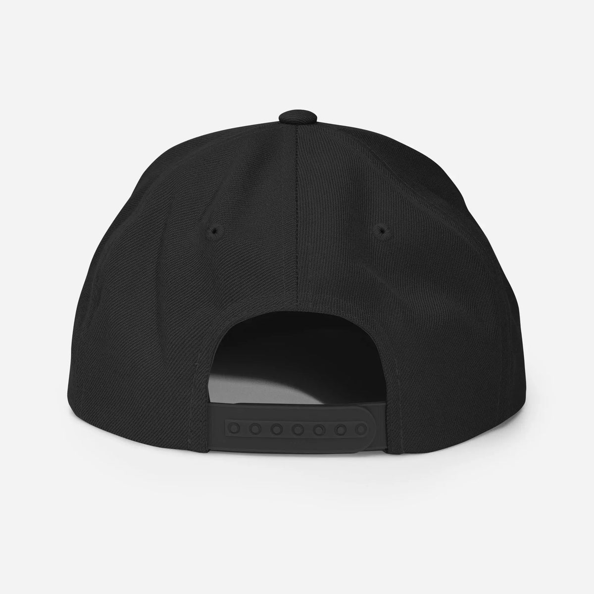 Bitcoin Snapback Cap in black, back view