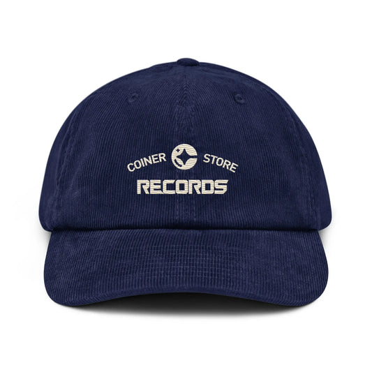 Coiner Store Records Cord Cap - Navy - oxford navy corduroy cap, front view