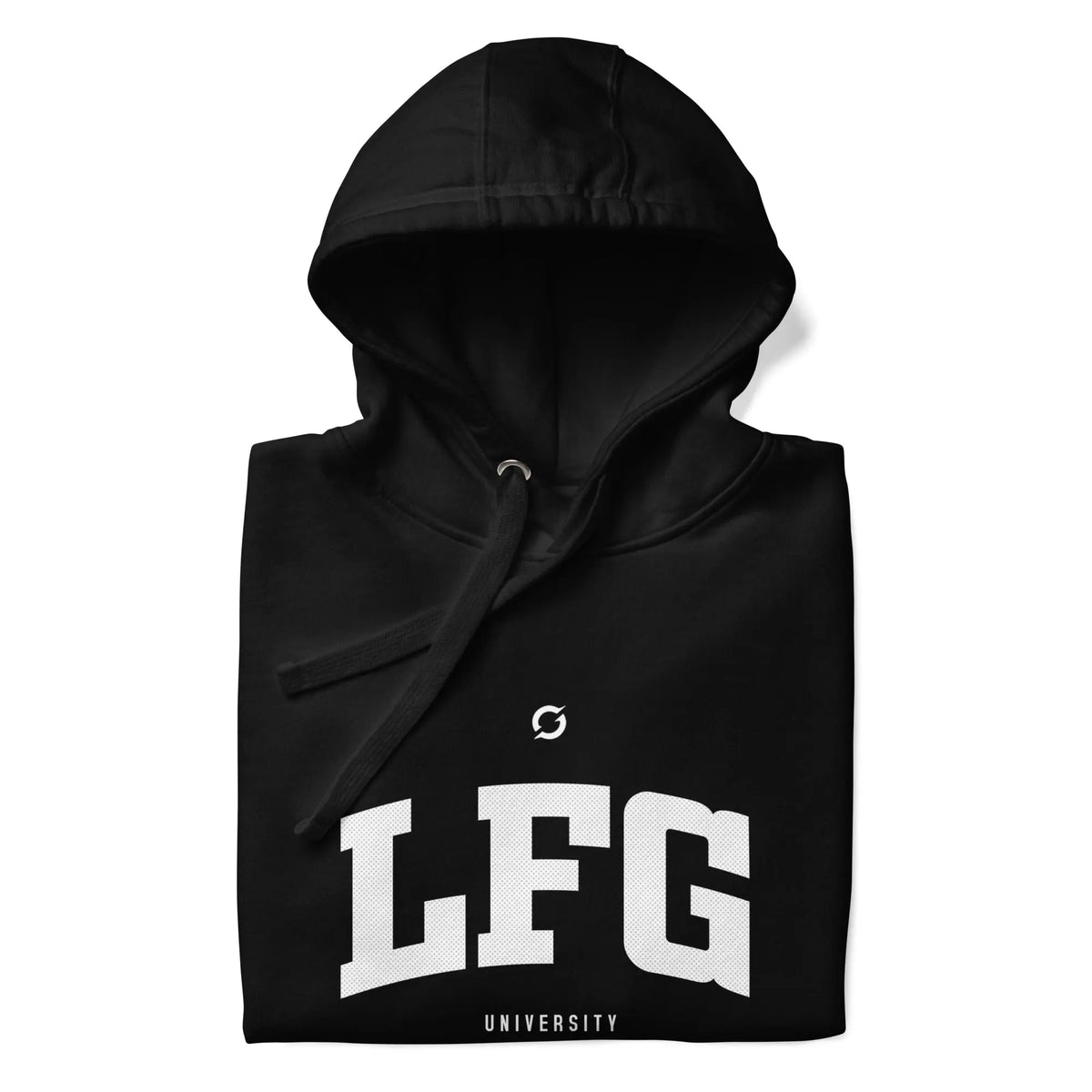 LFG White Print - black pullover hoodie, front view (4)