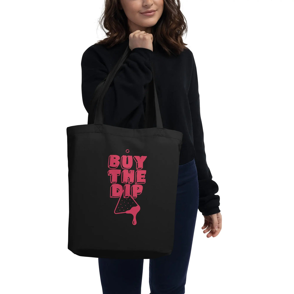 Buy the Dip Bag (small) - black tote bag, front view (2)