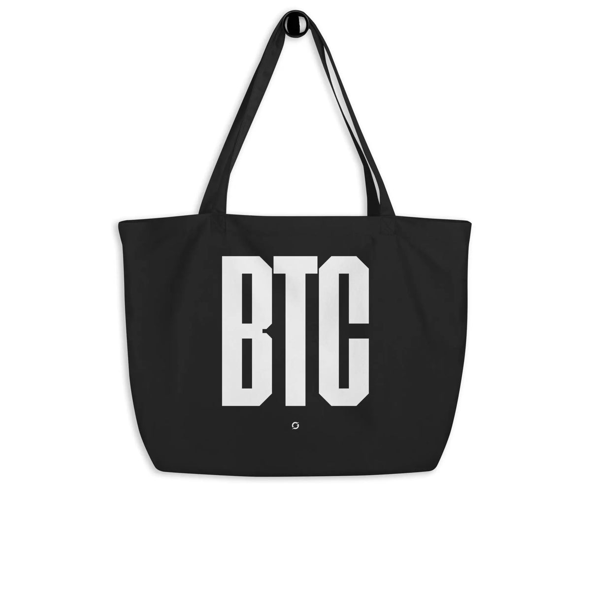 BTC ICONIC BAG (large) - black large tote bag, front view