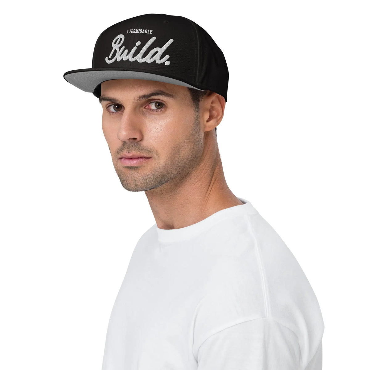 a formidable Build Snap Cap - black snapback cap, front view