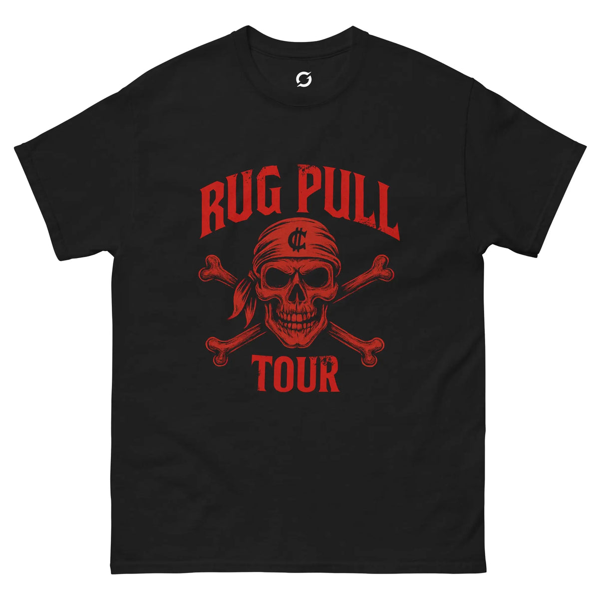 Rug Pull Tour Shirt - black classic tee, front view