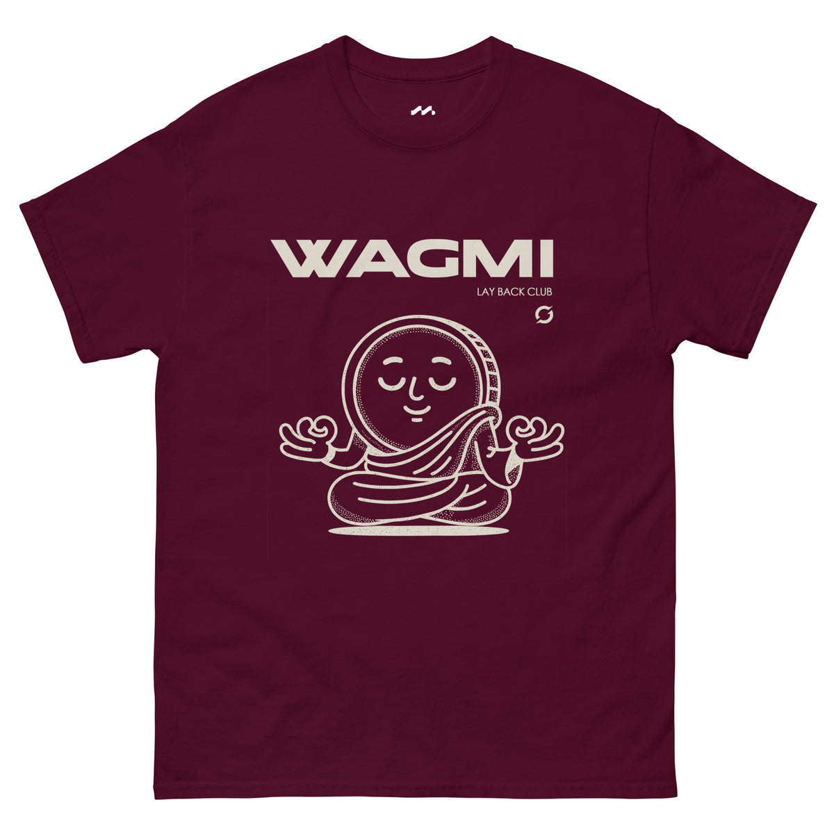 WAGMI bold T-Shirt - maroon classic tee, front view