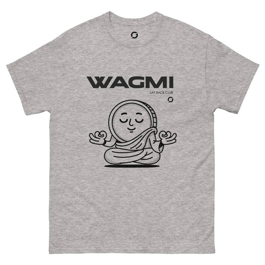WAGMI Grey Shirt - sport grey classic tee, front view