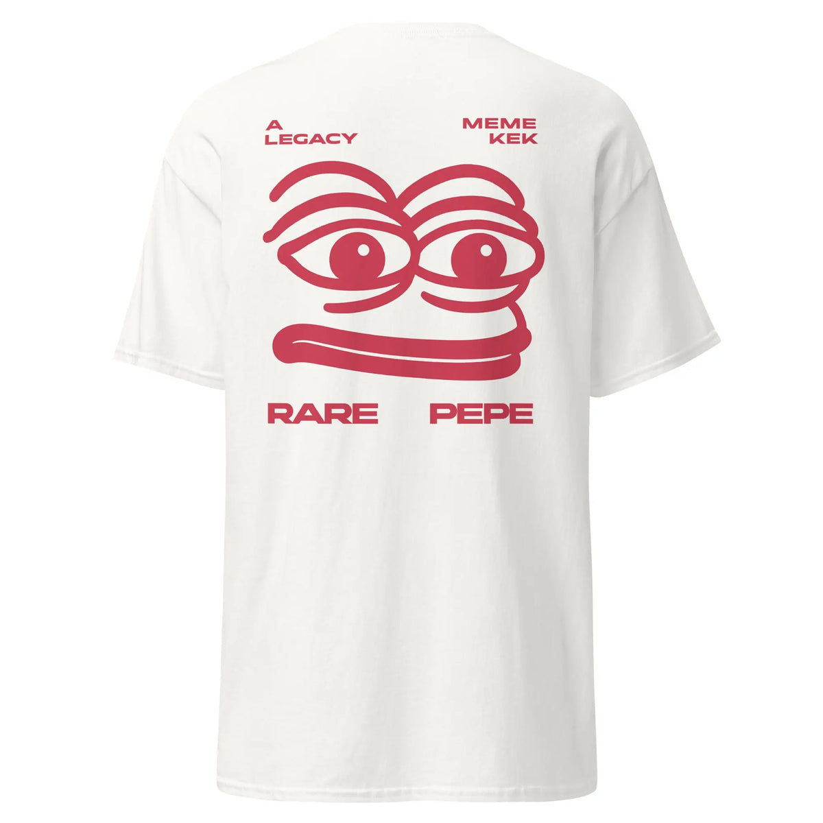 Rare Pepe Shirt - white classic tee, back view