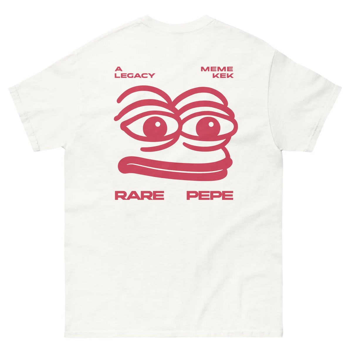 Rare Pepe Shirt - white classic tee, back view (2)