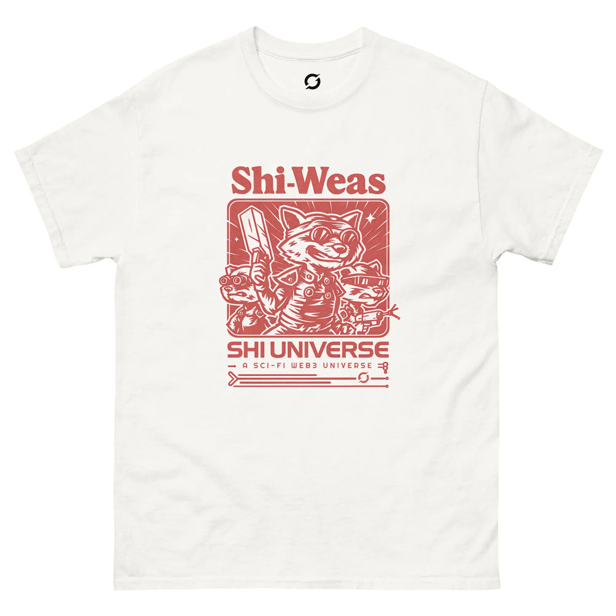 Shi Weas Vintage Shirt - white classic tee, front view