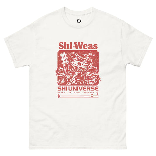 Shi Weas Vintage Shirt - white classic tee, front view