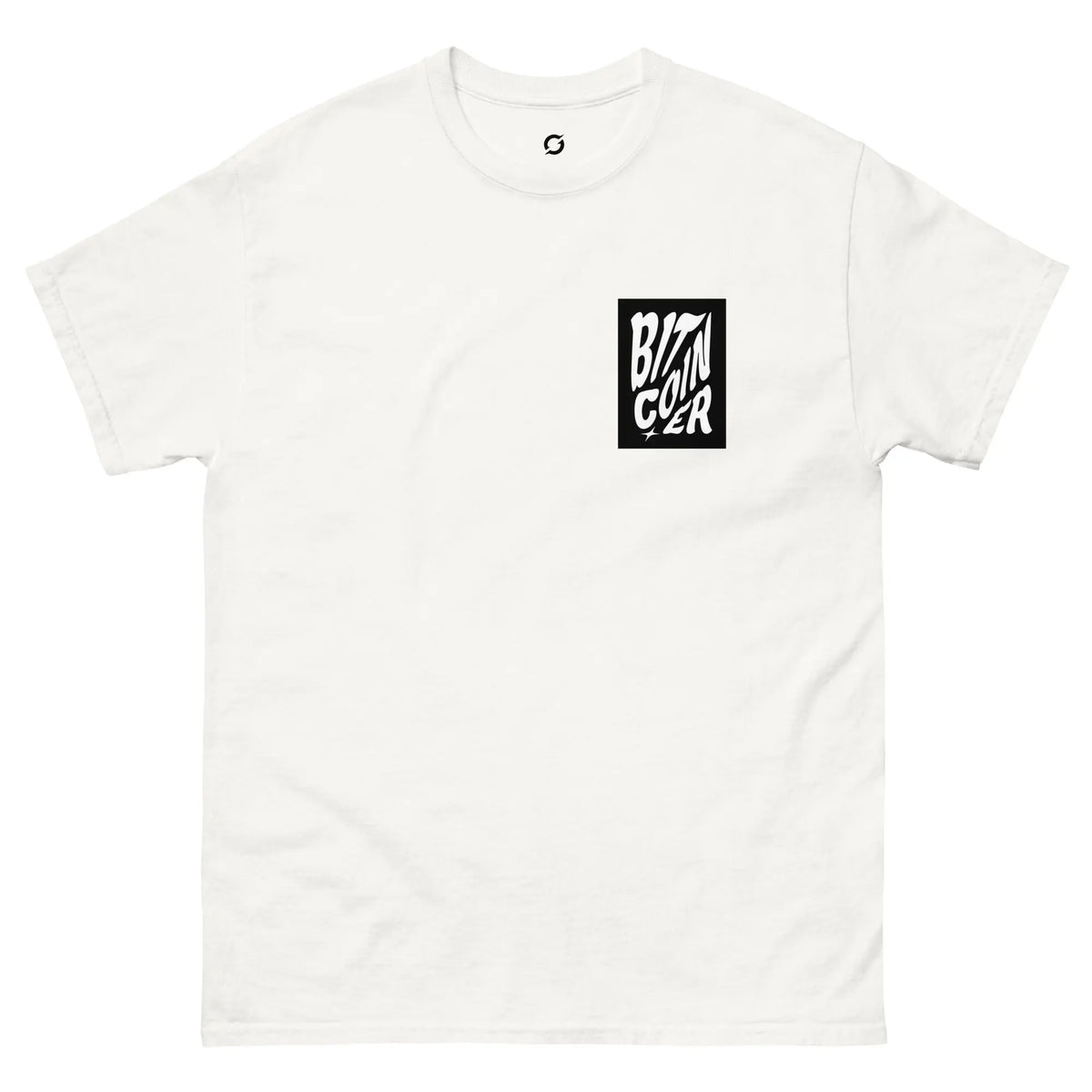 Bitcoiner Tee - white classic tee, front view