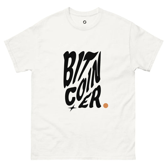 Bitcoin Bold Tee - white classic tee, front view