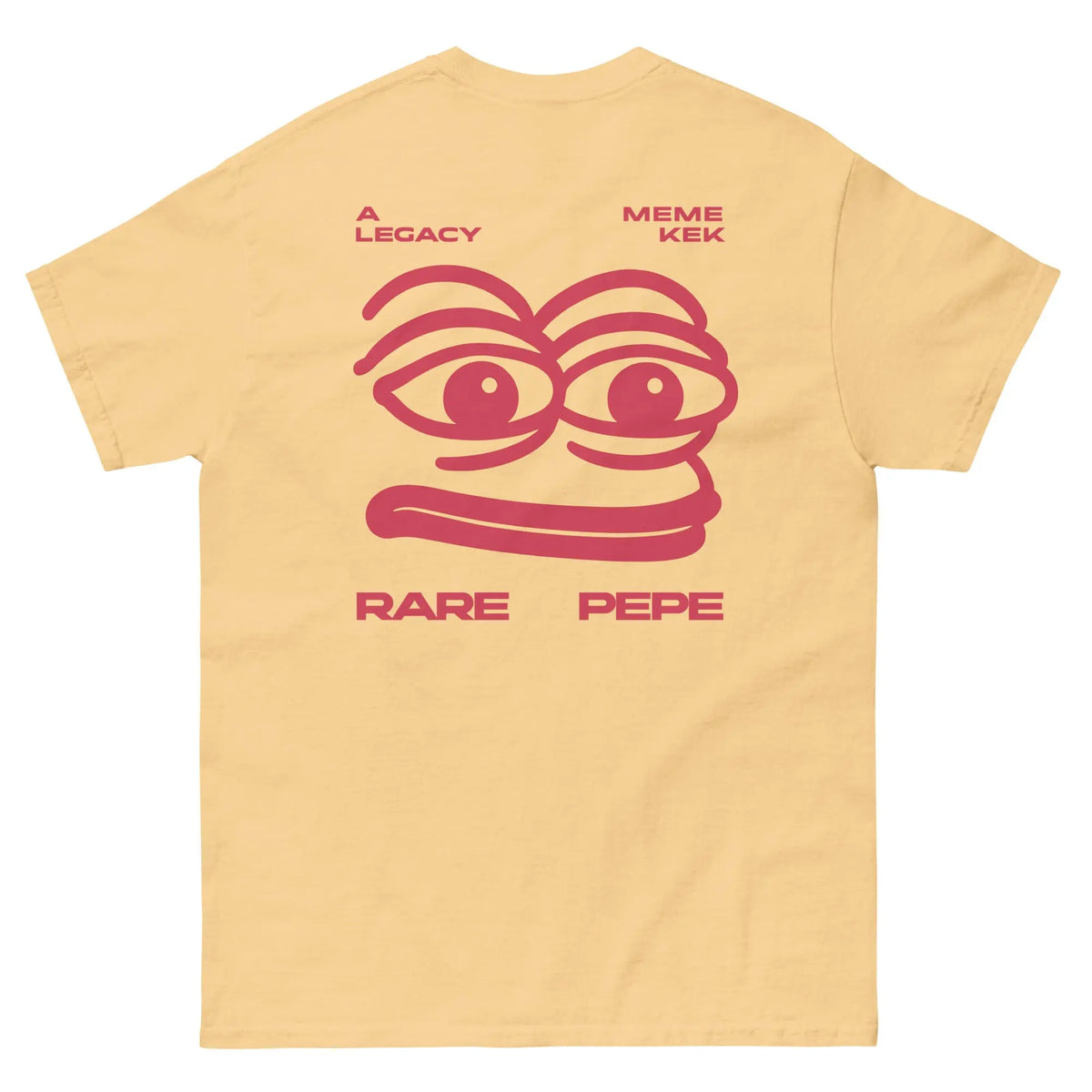 Rare Pepe Shirt - yellow haze classic tee, back view