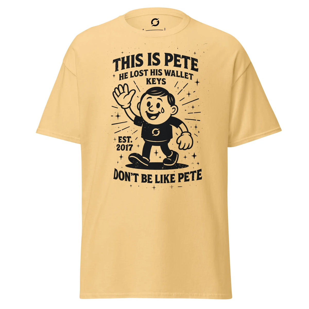The Pete Shirt - yellow haze classic tee, front view