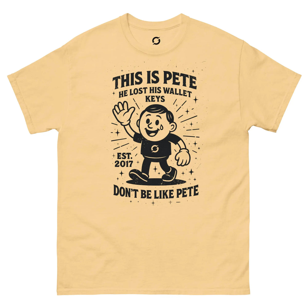 The Pete Shirt - yellow haze classic tee, front view (2)