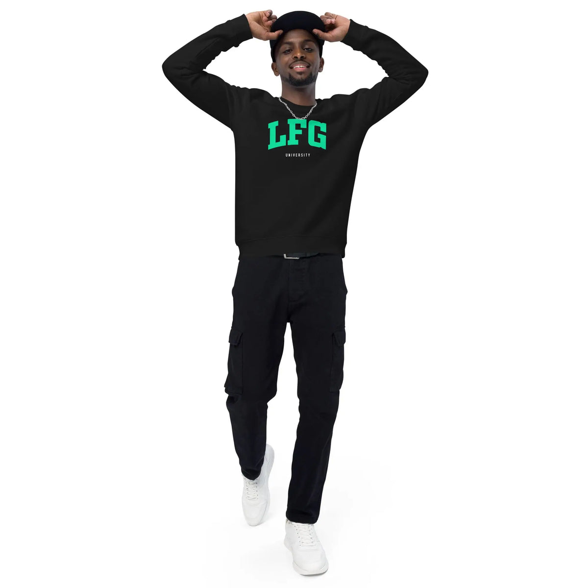LFG Sweatshirt - black raglan sweatshirt, front view (3)