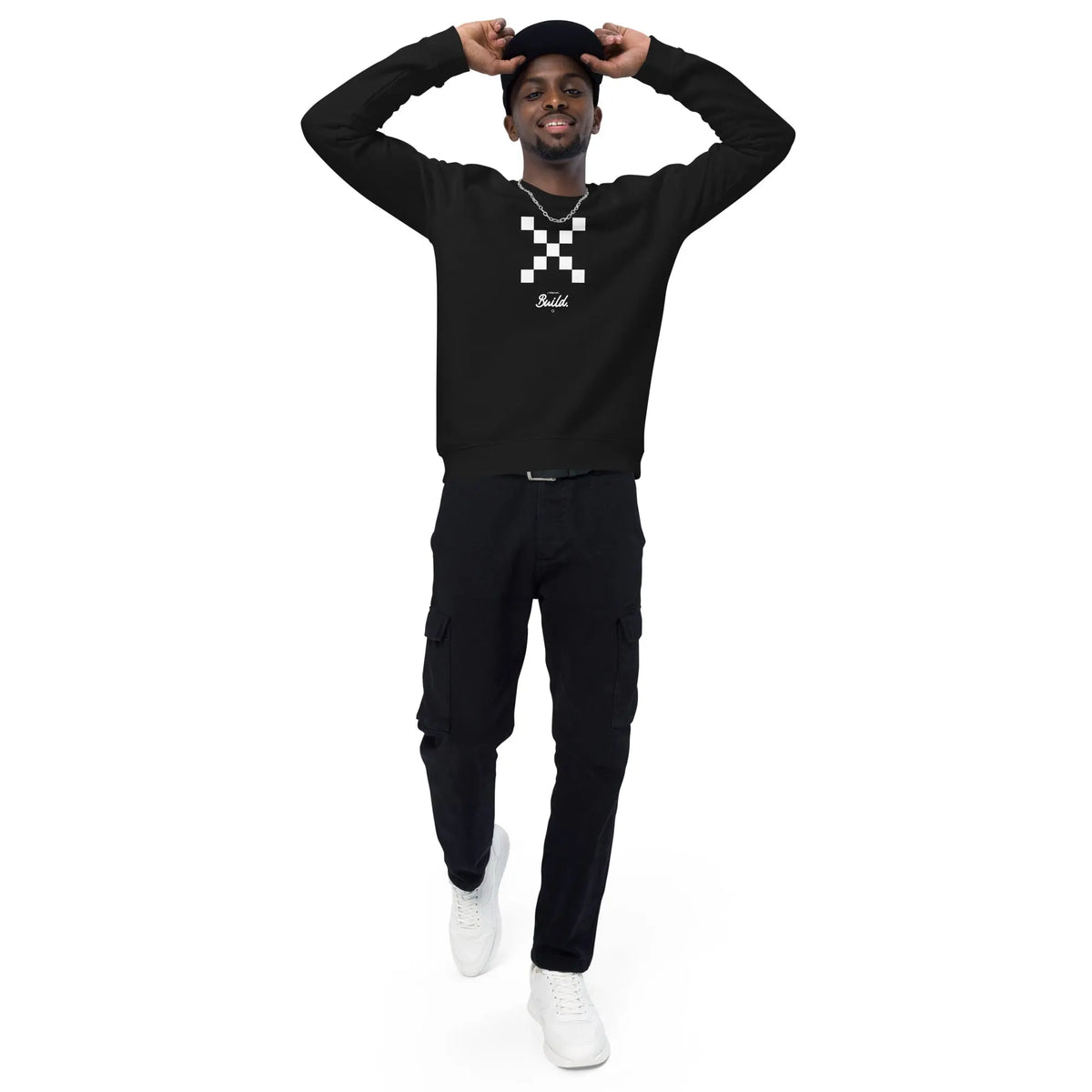 Focus Builder Sweatshirt - black raglan sweatshirt, front view (2)