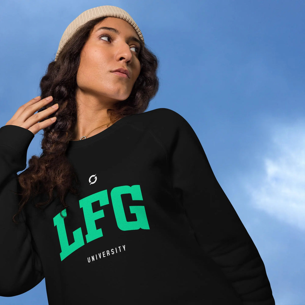 LFG Sweatshirt - black raglan sweatshirt, front view (4)