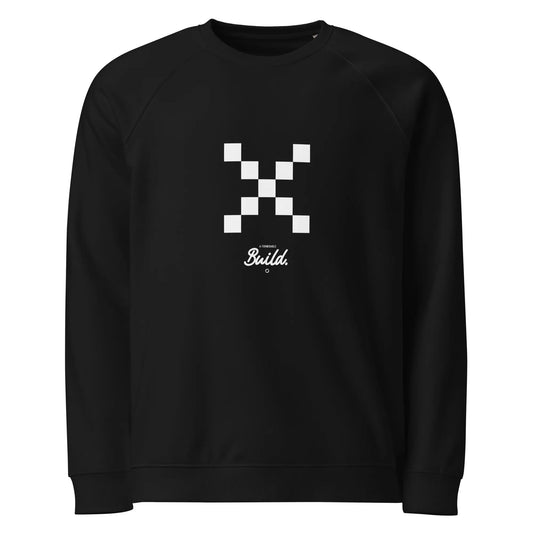 Focus Builder Sweatshirt - black raglan sweatshirt, front view