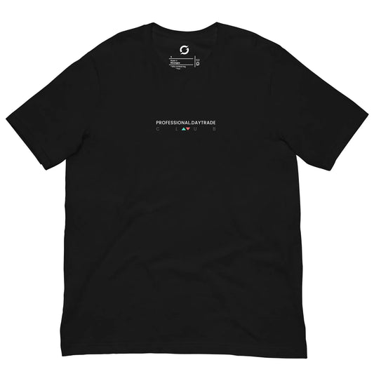 DayTrade Club Shirt - black staple tee, front view