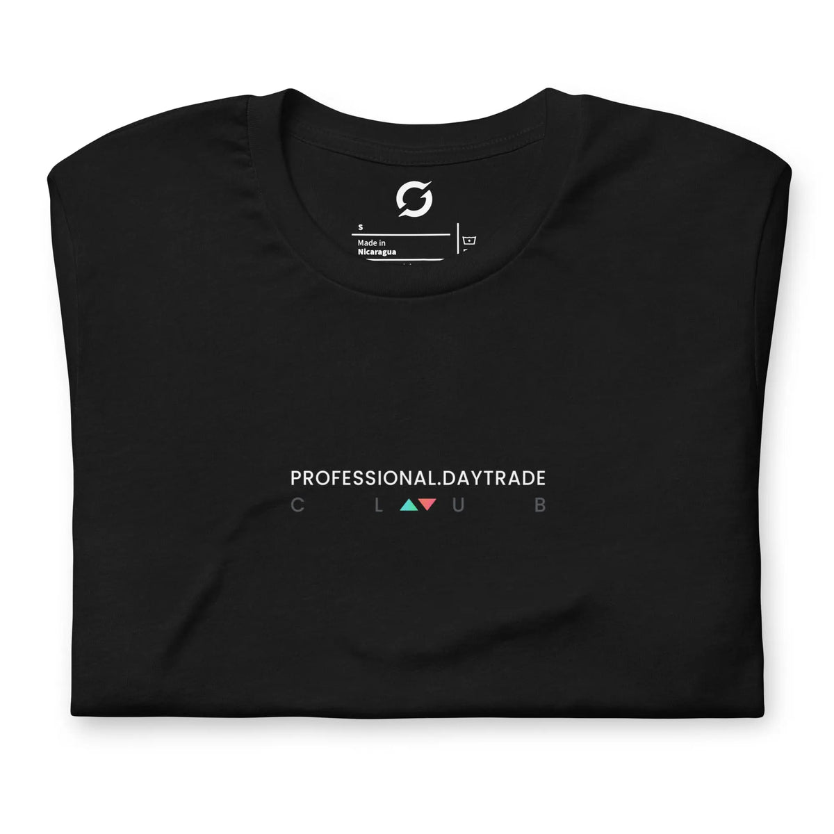 DayTrade Club Shirt - black staple tee, front view (3)