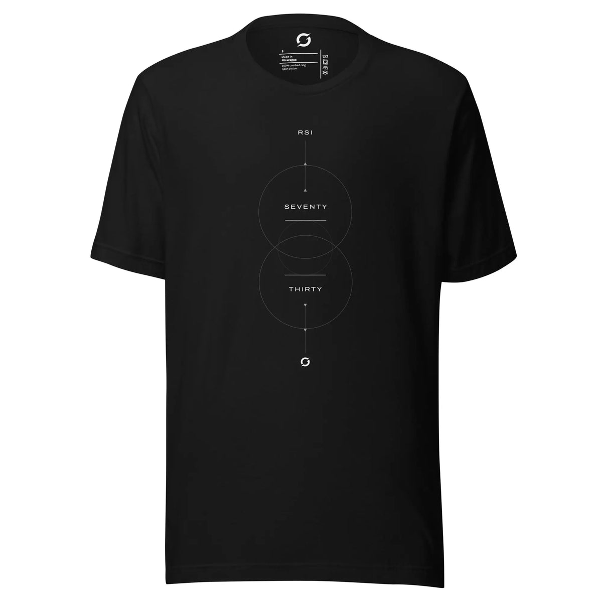 RSI Shirt - black staple tee, front view