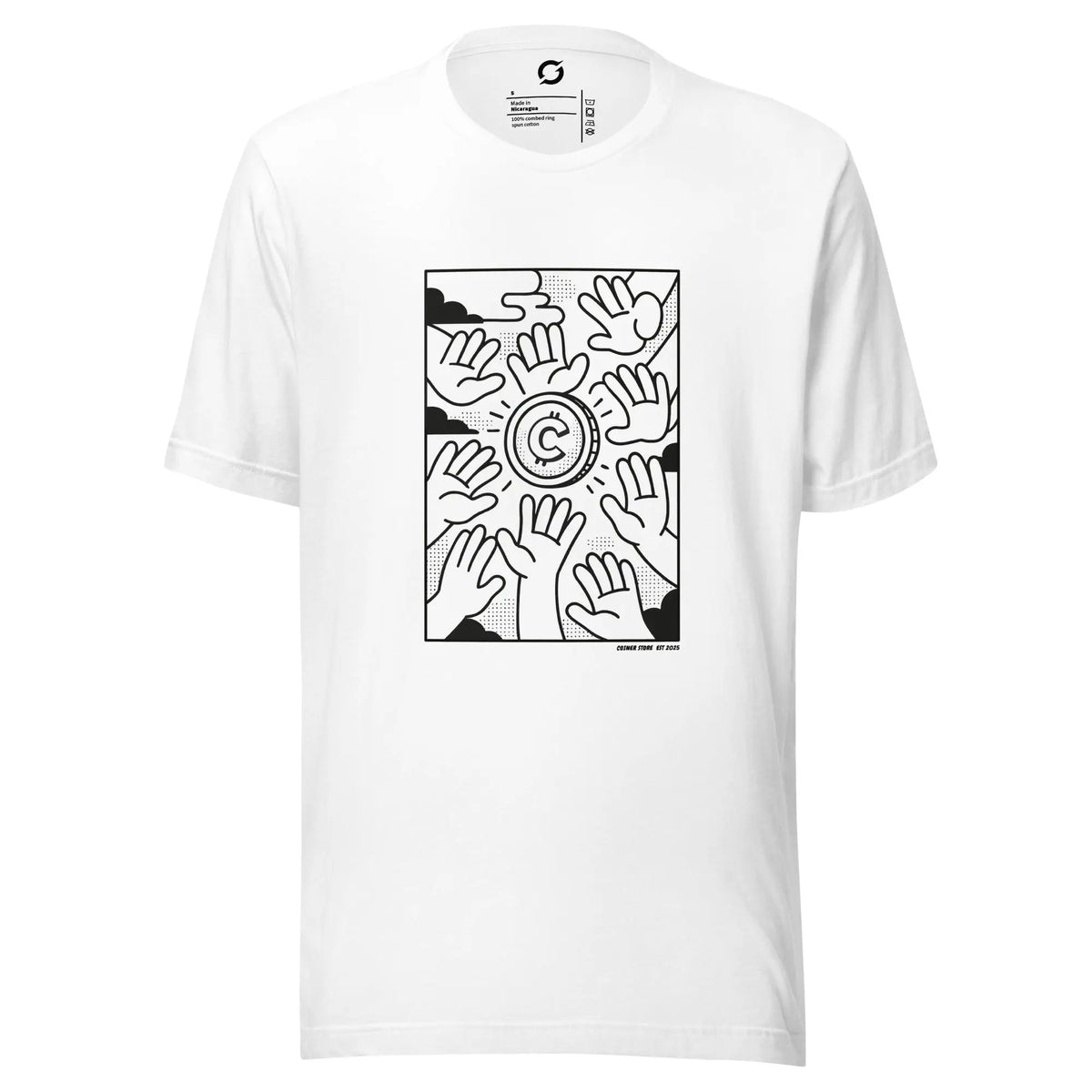 One Coin to rule them all Shirt - white staple tee, front view