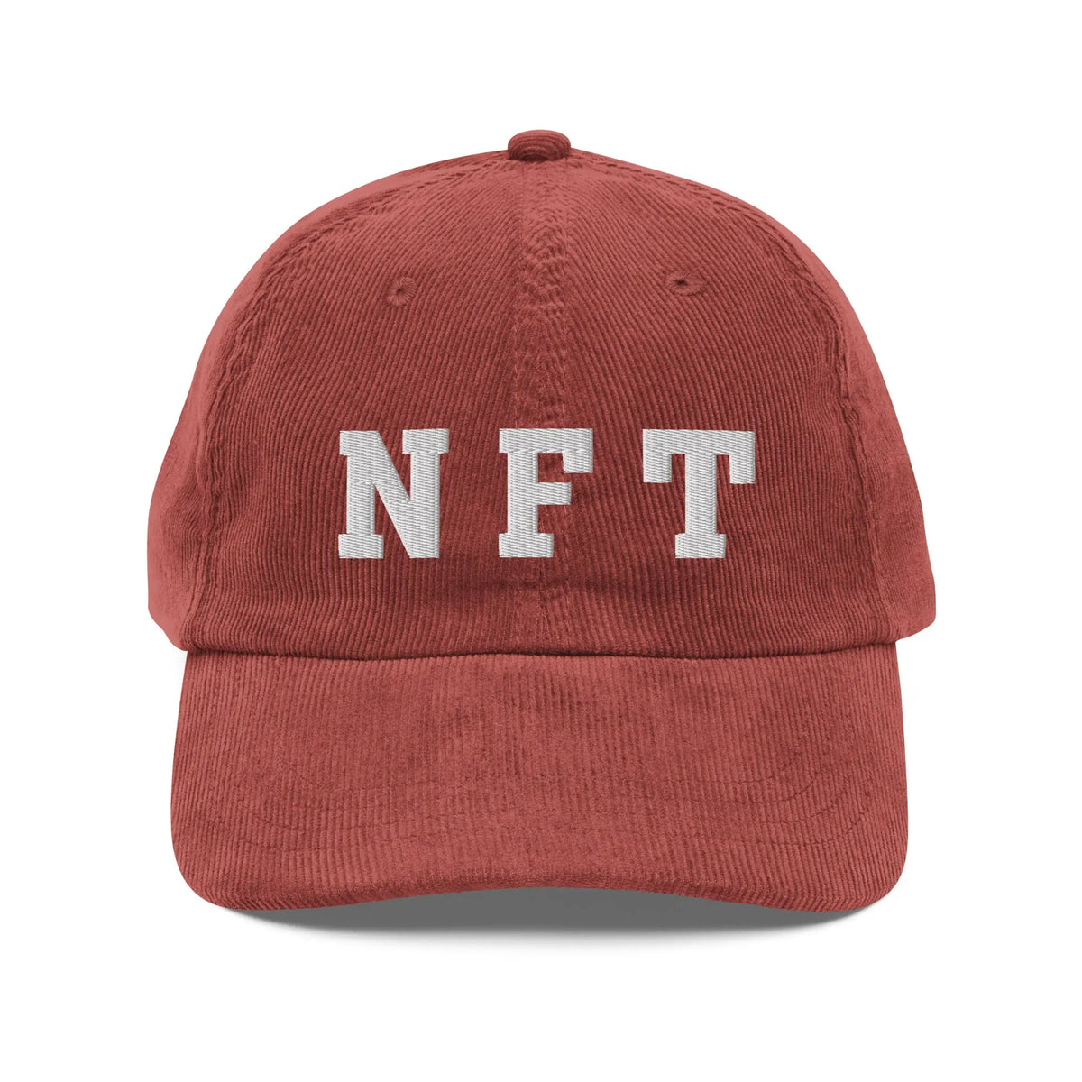 NFT VINTAGE CORD CAP - burgundy corduroy cap, front view