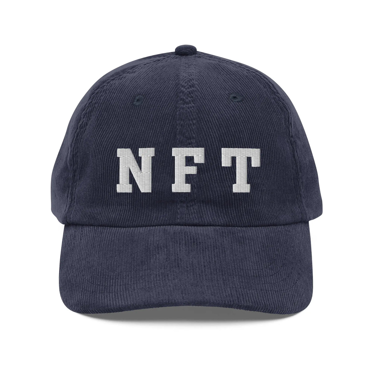 NFT VINTAGE CORD CAP - navy corduroy cap, front view